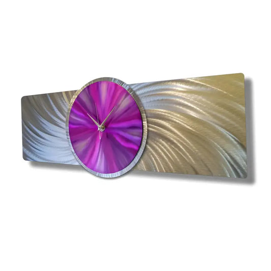 Unique Wall Clock Titled "Affinity" - Modern Elements Metal Art