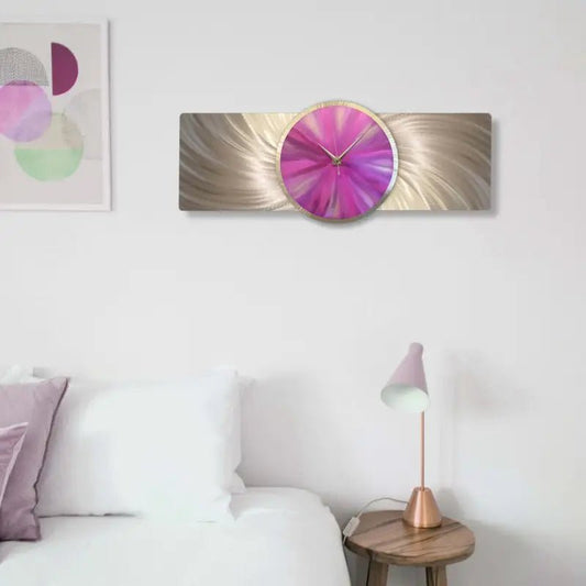 Metal Clock Titled "Affinity" - Modern Elements Metal Art - ME4652292SX