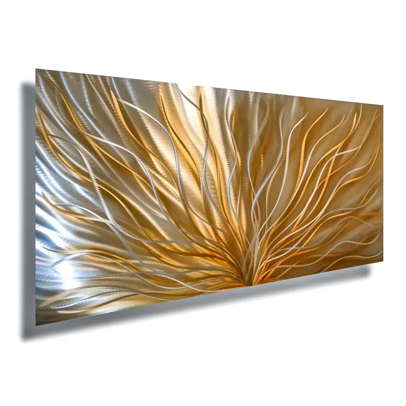 Metal Wall Art Modern Silver Decor 3D Elements