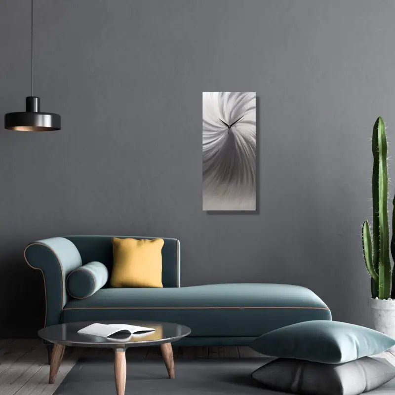 Minimalist Clock Titled "Neuron" - Modern Elements Metal Art - ME0408CV9
