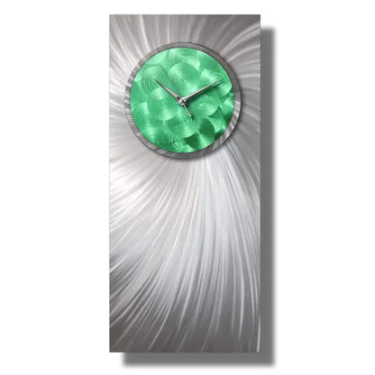 Minimalist Wall Clock - Green Decor Metal Art Christopher Henderson