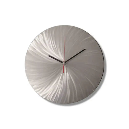 Minimalist Wall Clock in Silver Silent Movement Christopher Henderson