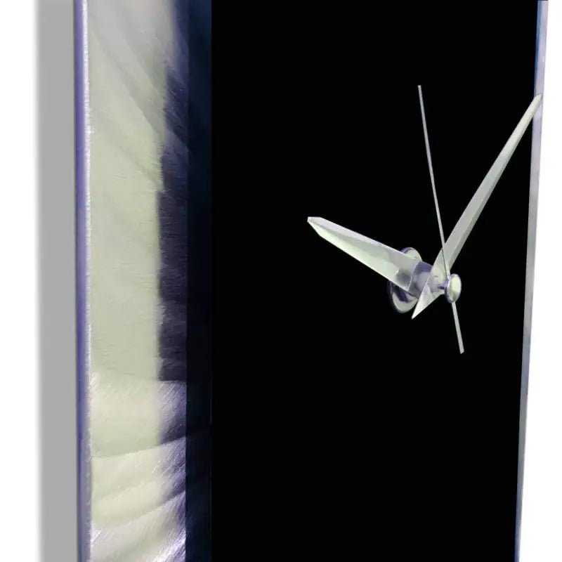 Minimalist Wall Clock Titled "Hyperion" (Black Edition) - Modern Elements Metal Art - MEC308B4