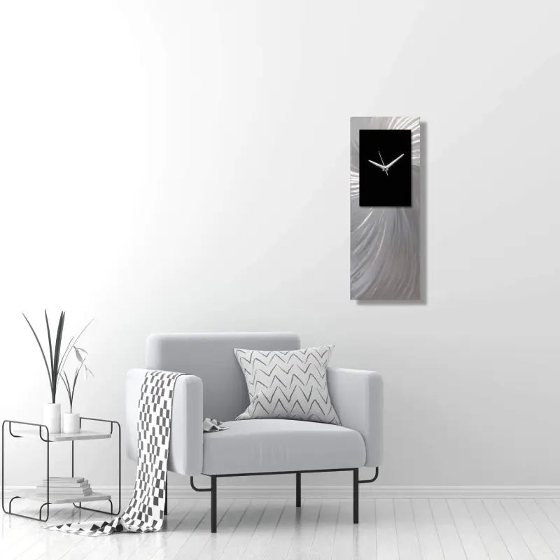 Minimalist Wall Clock Titled "Hyperion" (Black Edition) - Modern Elements Metal Art - MEC308B4