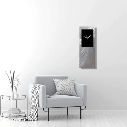 Minimalist Wall Clock Titled "Hyperion" (Black Edition) - Modern Elements Metal Art - MEC308B4