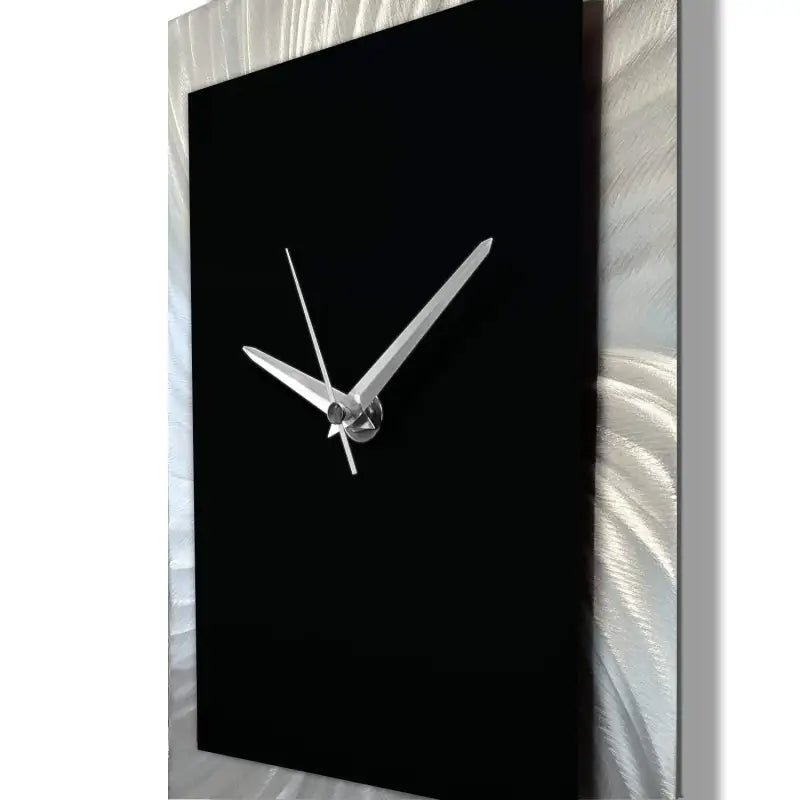 Minimalist Wall Clock Titled "Hyperion" (Black Edition) - Modern Elements Metal Art - MEC308B4