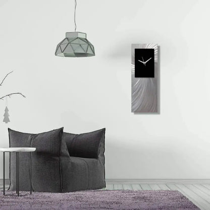Minimalist Wall Clock Titled "Hyperion" (Black Edition) - Modern Elements Metal Art - MEC308B4