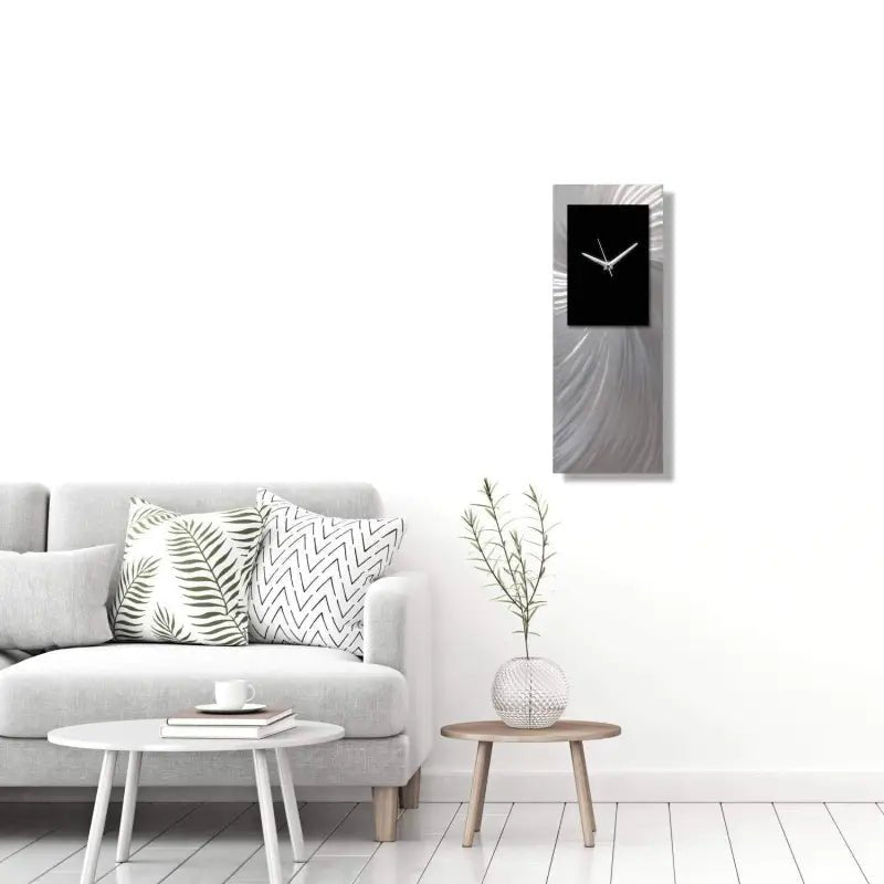 Minimalist Wall Clock Titled "Hyperion" (Black Edition) - Modern Elements Metal Art - MEC308B4