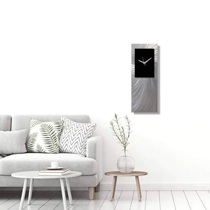 Minimalist Wall Clock Titled "Hyperion" (Black Edition) - Modern Elements Metal Art - MEC308B4