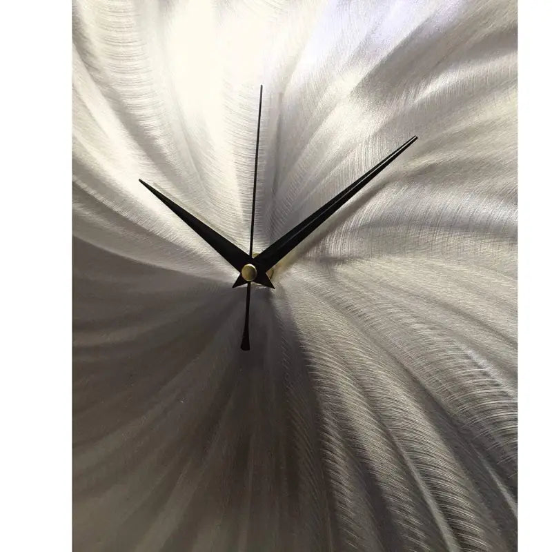Silver Wall Clock Titled "Neuron" - Modern Elements Metal Art