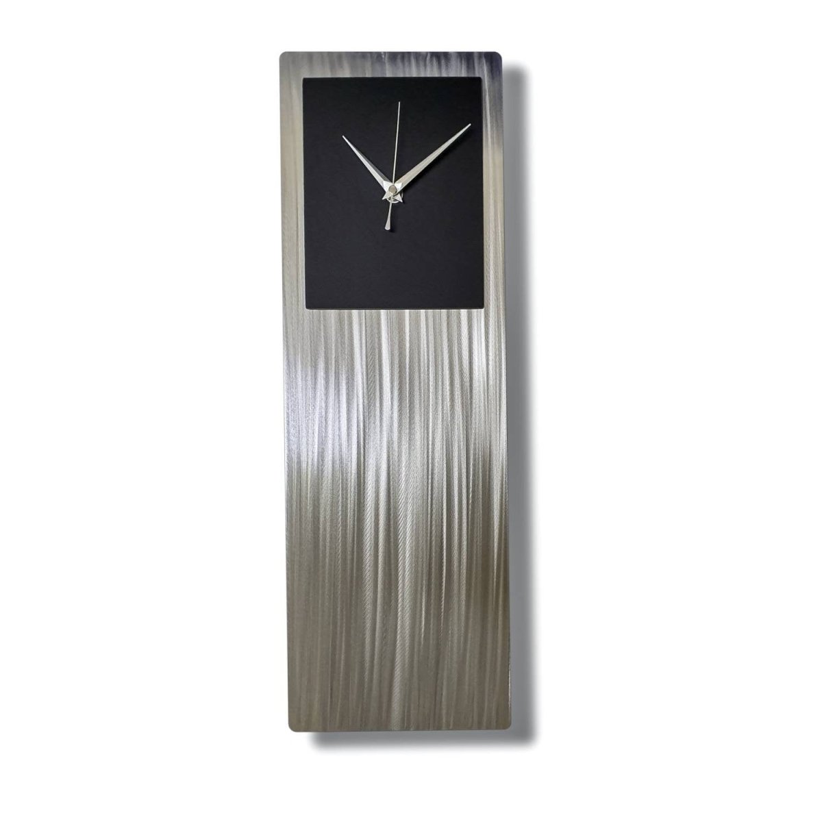 Modern Clock Silver Metal Wall Art Abstract Sculpture Unique Home Decor - Modern Elements Metal Art - ME3553G0