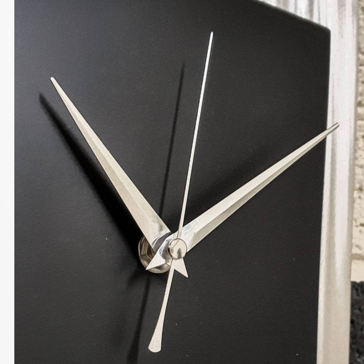 Modern Clock Silver Metal Wall Art Abstract Sculpture Unique Home Decor - Modern Elements Metal Art - ME3553G0