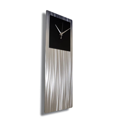 Modern Clock Silver Metal Wall Art Abstract Sculpture Unique Home Decor - Modern Elements Metal Art - ME3553G0