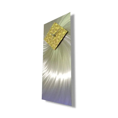 Modern Wall Clock Titled "Alpha" (Gold & Silver Edition) - Modern Elements Metal Art