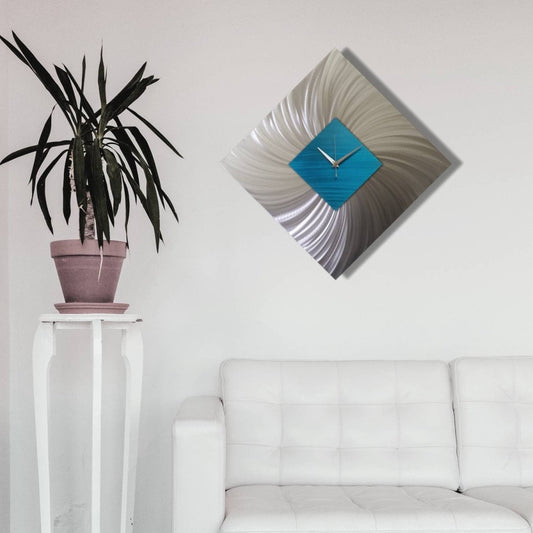 Modern Metal Art Clock - Wall Decor, Abstract Art Unique Contemporary Art - Modern Elements Metal Art - UT8629KU