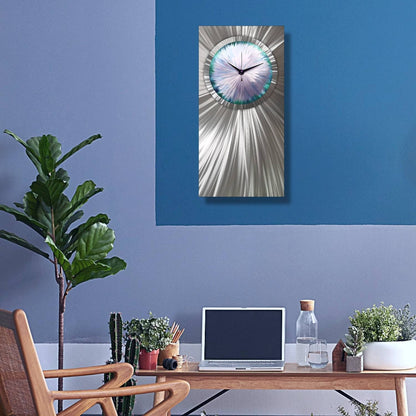 Modern Metal Clock Titled Florence Bloom - Modern Elements Metal Art