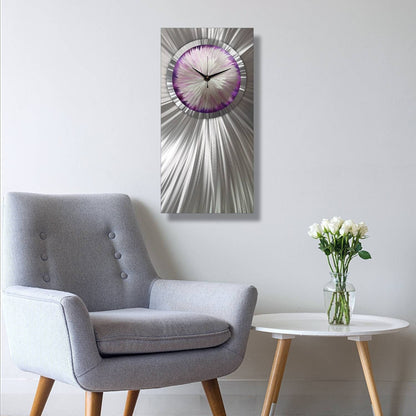 Modern Metal Clock Titled Florence Bloom - Modern Elements Metal Art