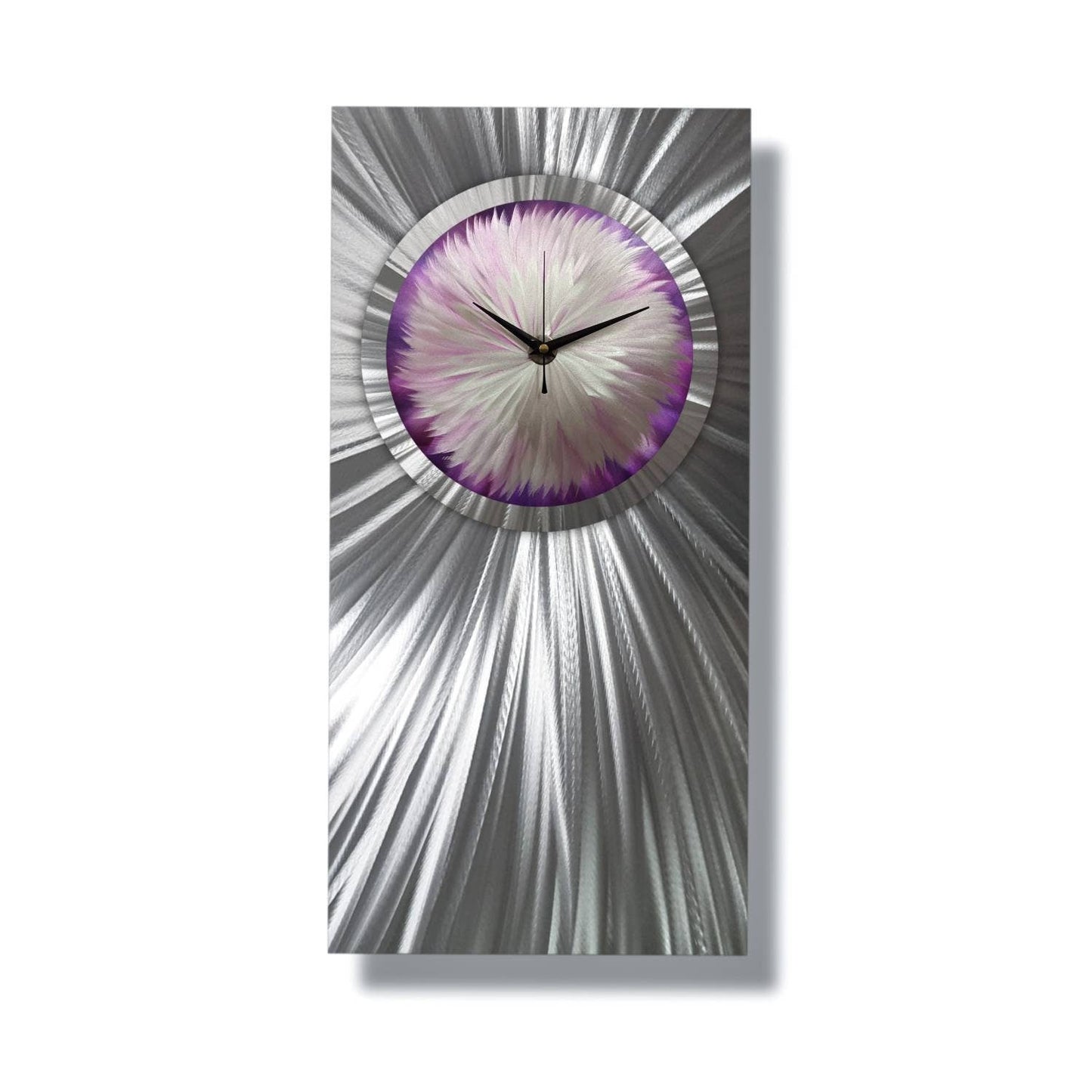 Modern Metal Clock Titled Florence Bloom - Modern Elements Metal Art
