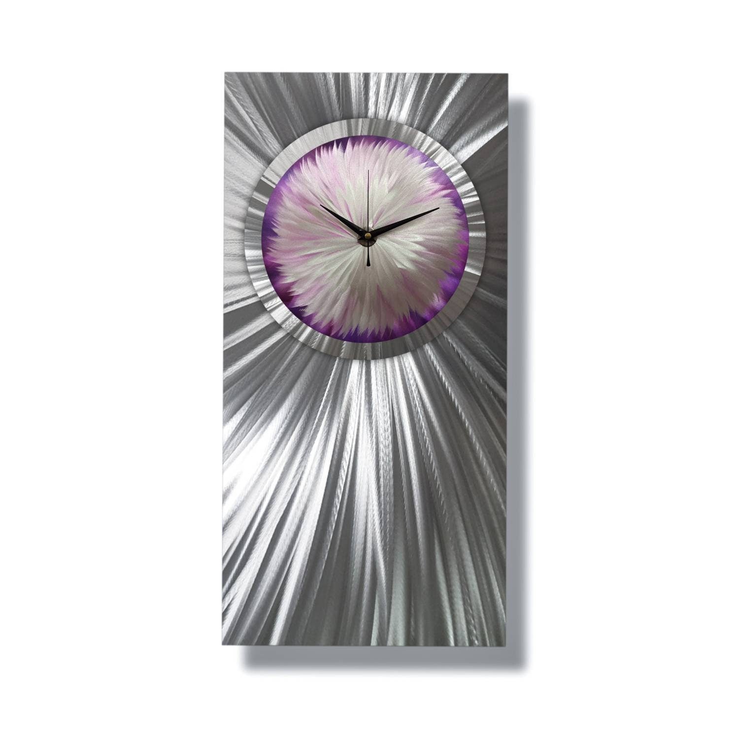 Modern Metal Clock Titled Florence Bloom - Modern Elements Metal Art