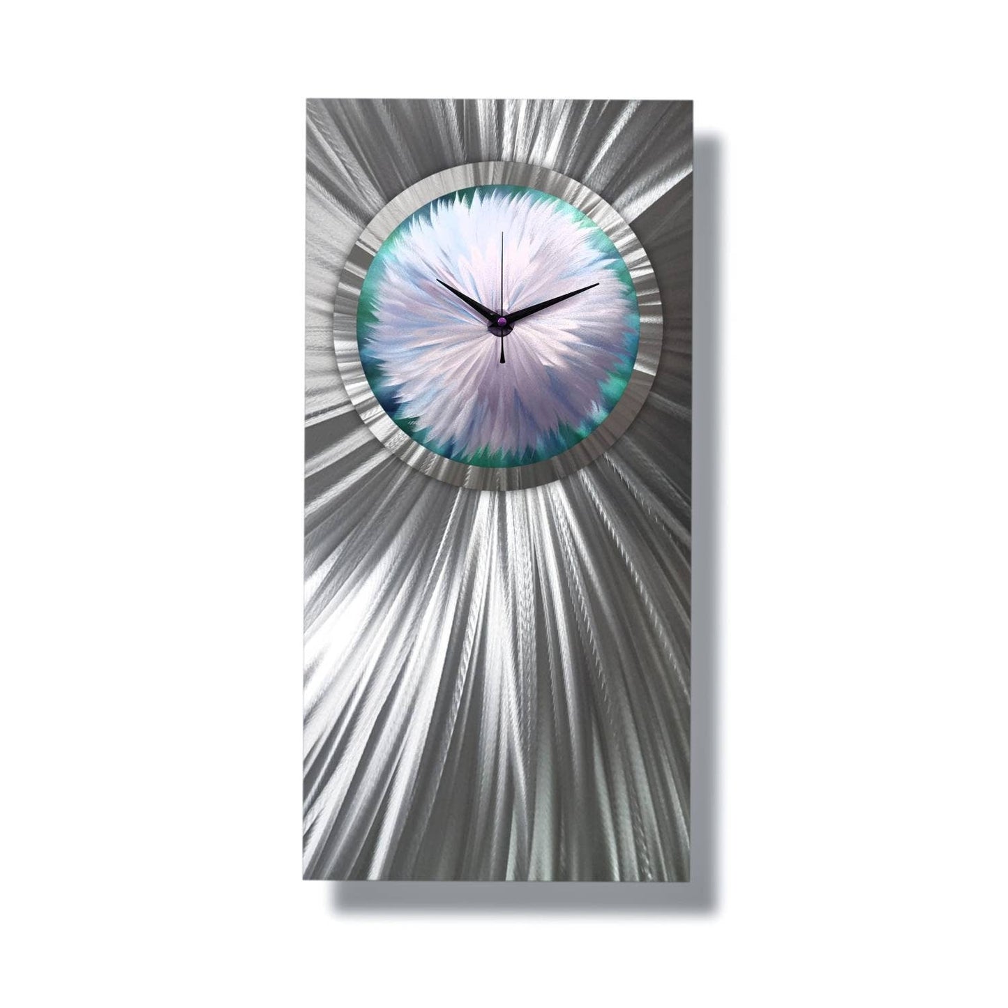 Modern Metal Clock Titled Florence Bloom - Modern Elements Metal Art