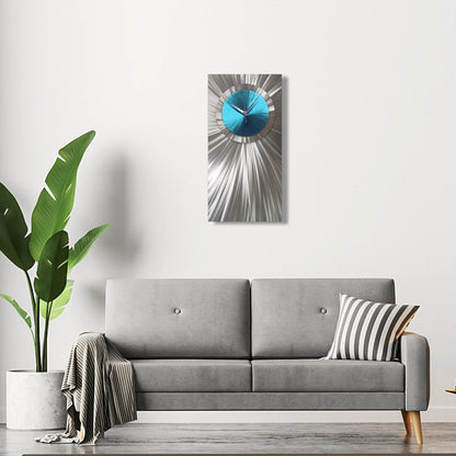 Modern Rectangular Wall Clock Unique Metal Art Timepiece - Modern Elements Metal Art - INV27298