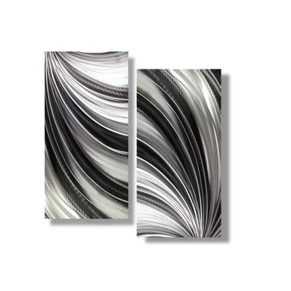 Modern Wall Art Decor Titled "Saphena" (Set of 2) - Modern Elements Metal Art - 39827566