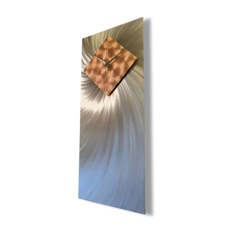 Modern Wall Clock Titled ’Alpha’ (Copper & Silver Edition) Christopher Henderson