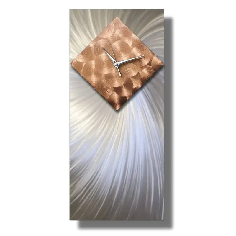 Modern Wall Clock Titled ’Alpha’ (Copper & Silver Edition) Christopher Henderson