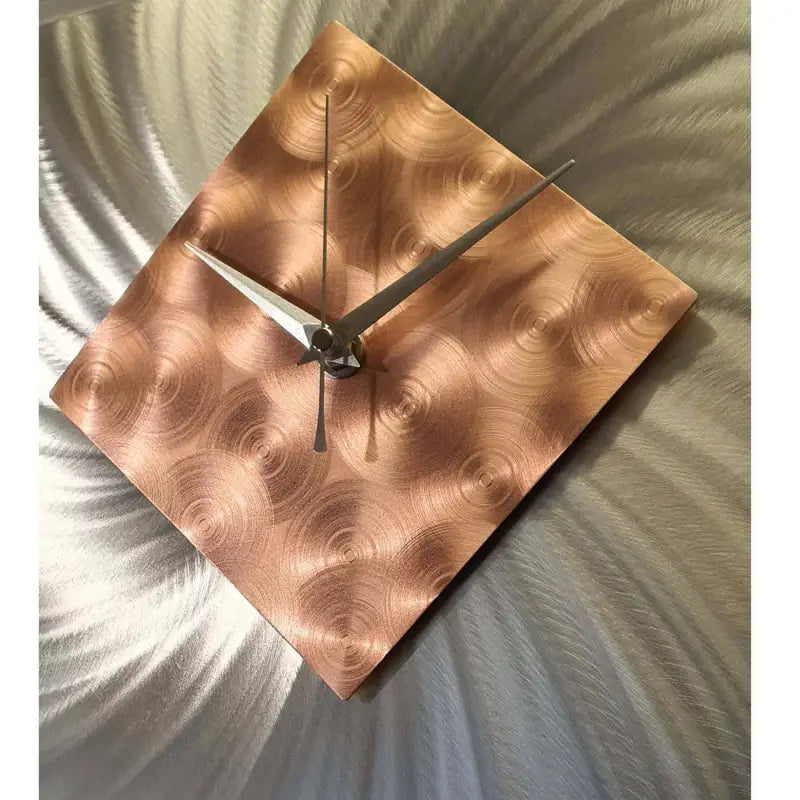 Modern Wall Clock Titled ’Alpha’ (Copper & Silver Edition) Christopher Henderson