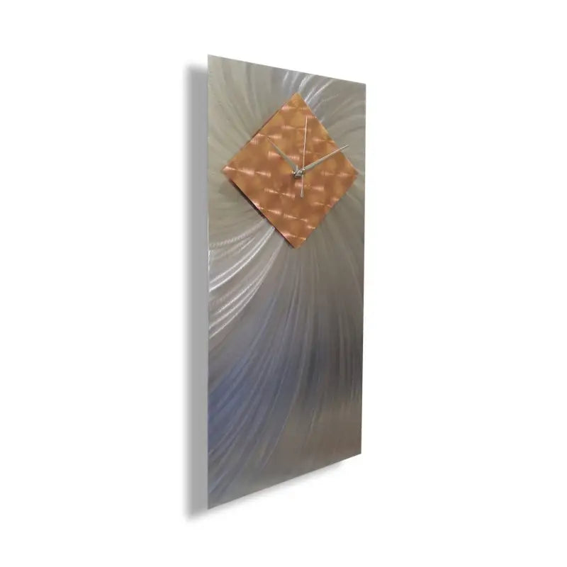 Modern Wall Clock Titled ’Alpha’ (Copper & Silver Edition) Christopher Henderson