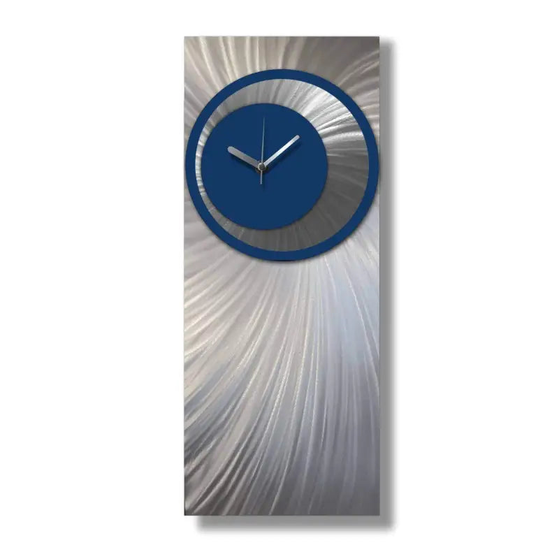 Modern Wall Clock Titled "Synergy" (Navy Blue Edition) - Modern Elements Metal Art