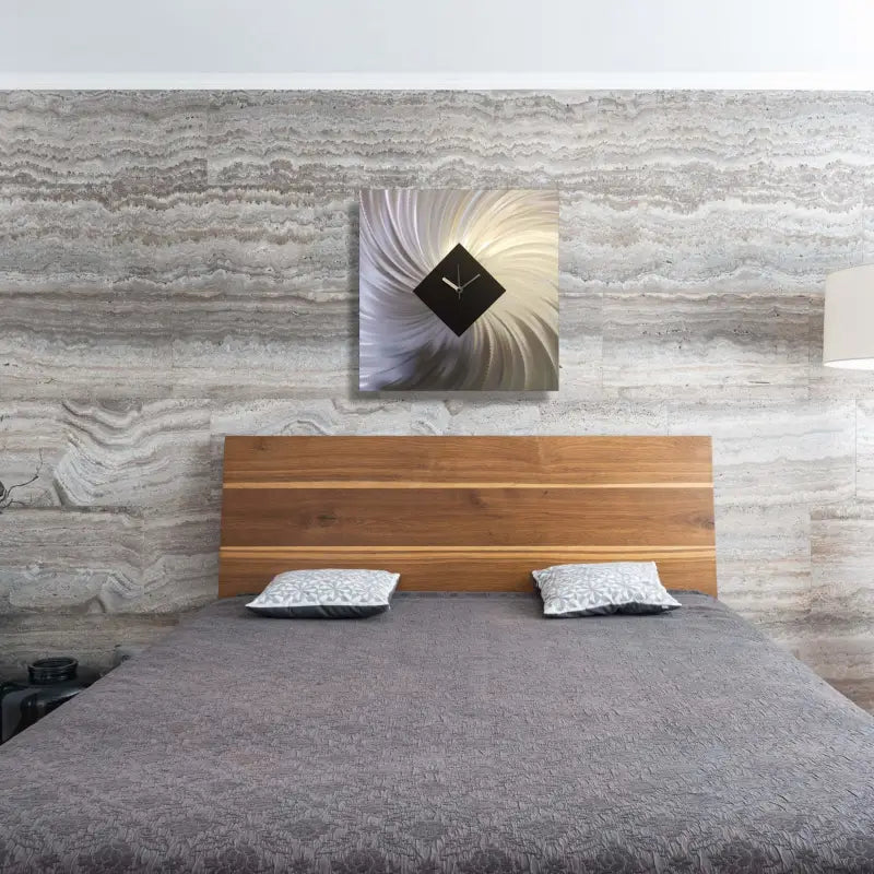 Modern Wall Clock Titled "Vortex" (Black Edition) - Modern Elements Metal Art - MC80027JF