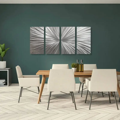 Modern Wall Decor Titled "Xplosion" (Set of 4) - Modern Elements Metal Art - ME7873JK
