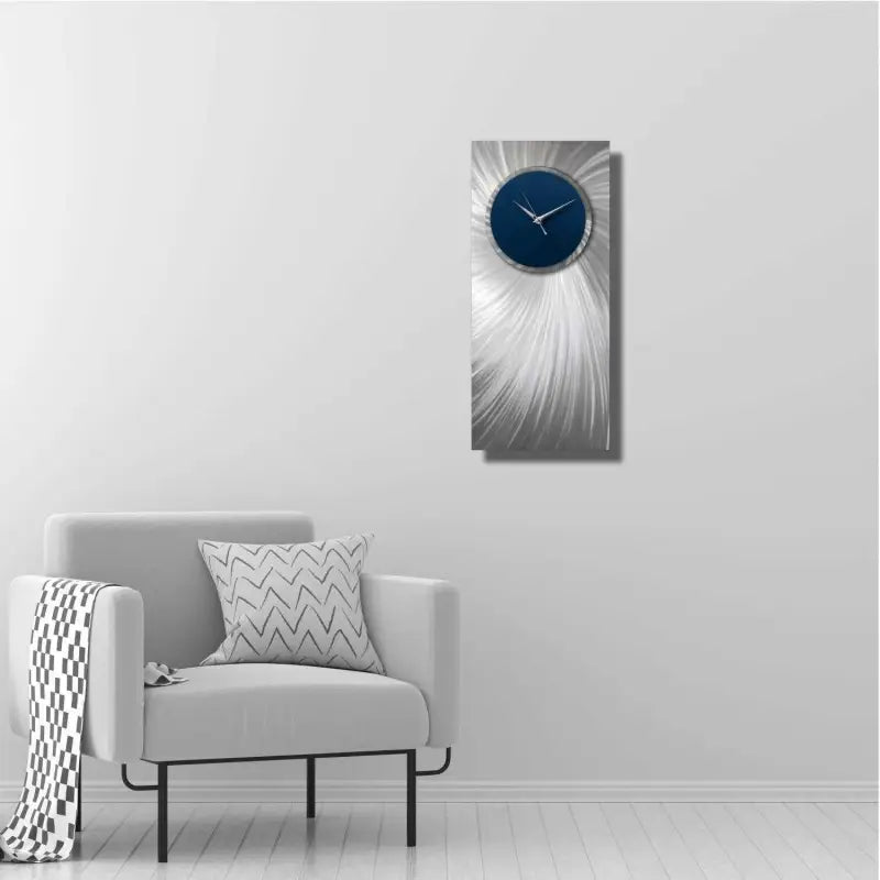 Navy Blue Wall Clock Titled "Hydra" (Navy Blue Edition) - Modern Elements Metal Art
