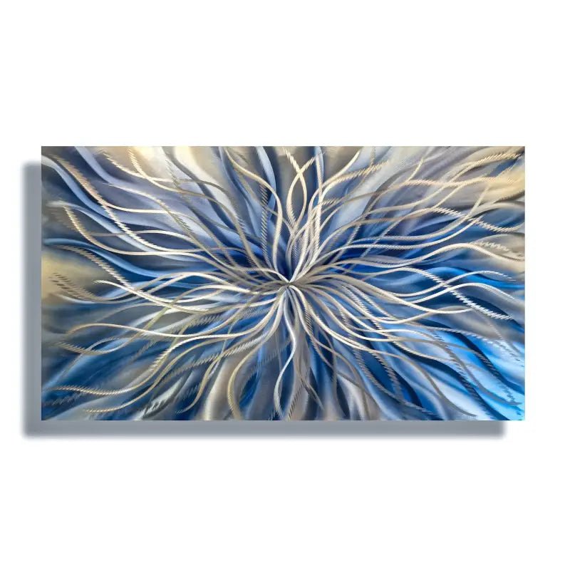 Navy Blue Wall Art Titled "Radiation" - Modern Elements Metal Art - 76542678