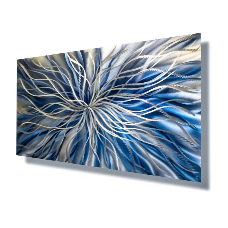 Navy Blue Wall Art Titled "Radiation" - Modern Elements Metal Art - 76542678