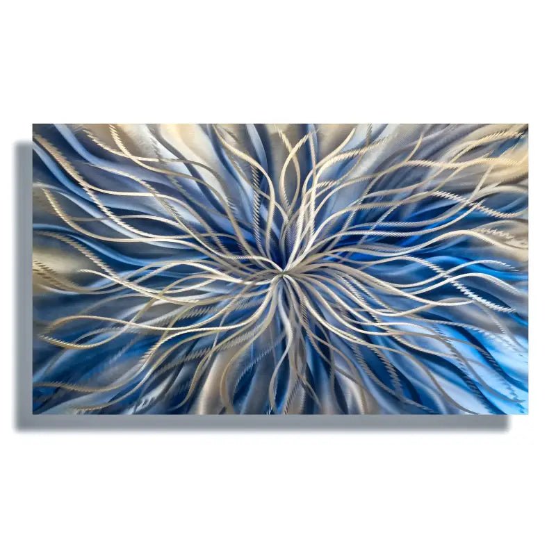 Navy Blue Wall Art Titled "Radiation" - Modern Elements Metal Art - 76542678