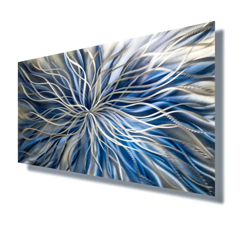 Navy Blue Wall Art Titled "Radiation" - Modern Elements Metal Art - 76542678