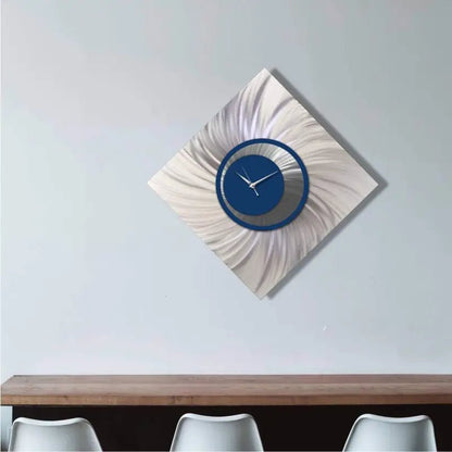 Navy Blue Wall Clock Titled "Orthodox" - Modern Elements Metal Art - MEA369OH