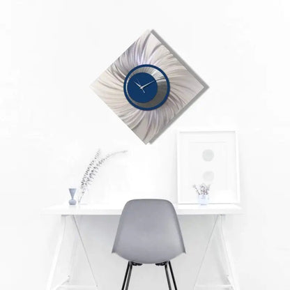 Navy Blue Wall Clock Titled "Orthodox" - Modern Elements Metal Art - MEA369OH