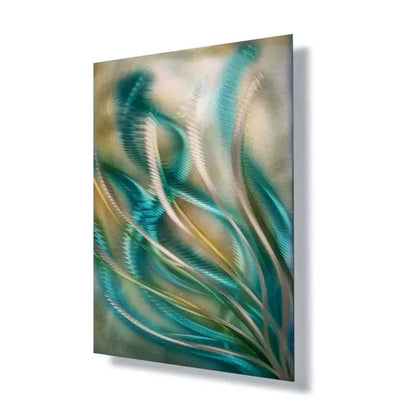 Ocean Wall Art Titled "Deep Fusion" - Modern Elements Metal Art - ME9739SG