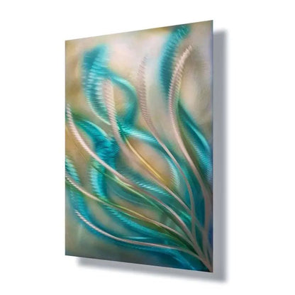 Ocean Wall Art Titled "Deep Fusion" - Modern Elements Metal Art - ME9739SG