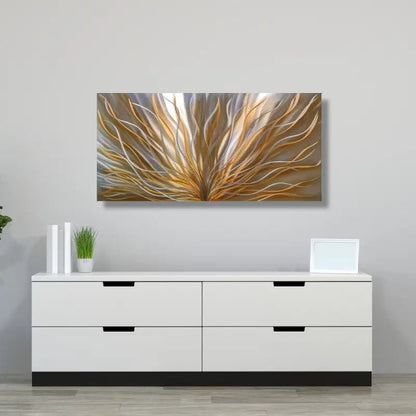 Orange Wall Art Titled "Inbloom" (Orange Edition) - Modern Elements Metal Art - ME889798SX