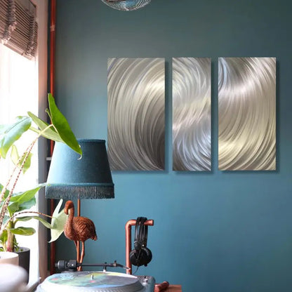 Oversized Wall Art Titled "Zeus" (Set of 3) - Modern Elements Metal Art - ME960TN