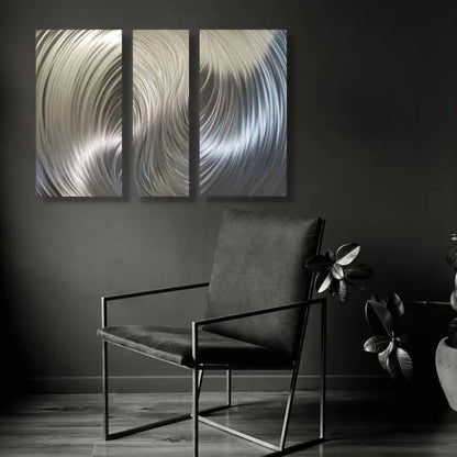 Oversized Wall Art Titled "Zeus" (Set of 3) - Modern Elements Metal Art - ME960TN