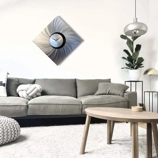 Oversized Wall Clock Titled "Orthodox" (Silver Edition) - Modern Elements Metal Art - NJ9753FE