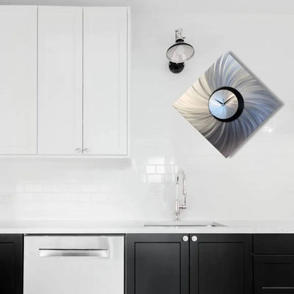 Oversized Wall Clock Titled "Orthodox" (Silver Edition) - Modern Elements Metal Art - NJ9753FE