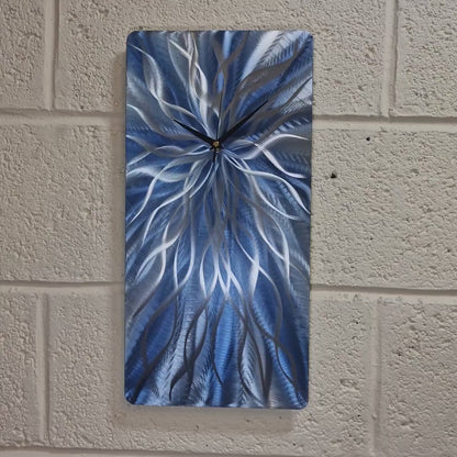 Navy Blue Metal Wall Clock - Unique Modern Decor  Art Piece for Your Home