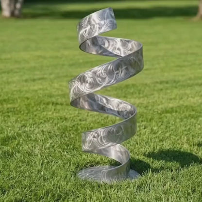 Silver Metal Art Sculpture: Twirl 800