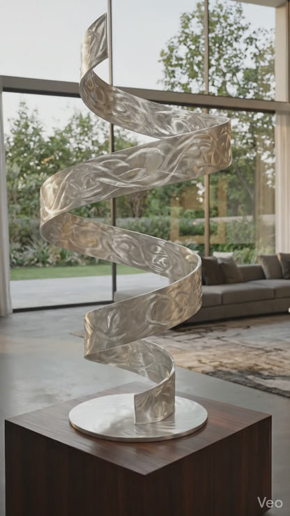 Abstract Sculpture: Luxury Metal Art Titled Twirl